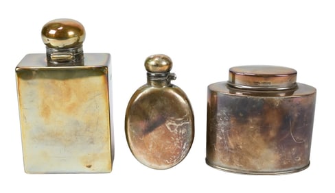 3 Antique Sterling Silver Containers