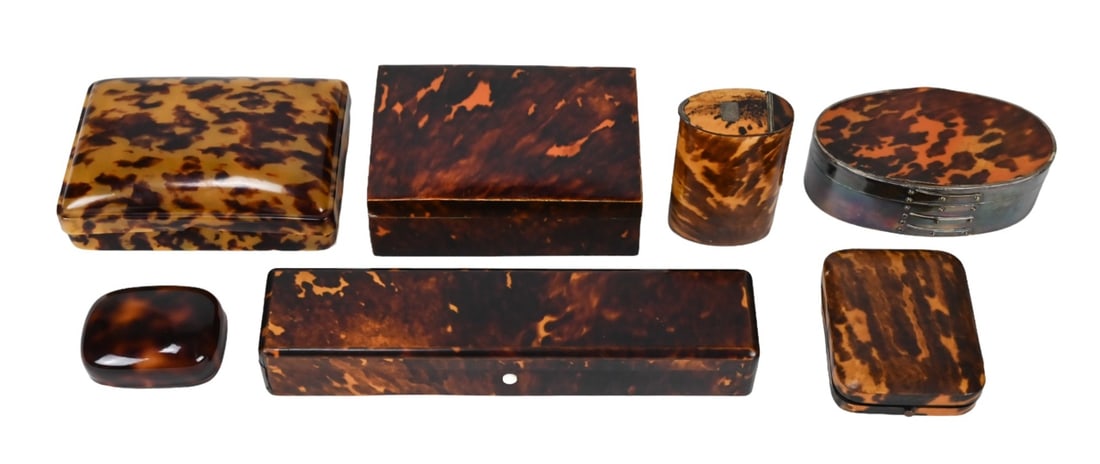 Collection Antique & Vintage Faux Tortoise Boxes (1 of 7)
