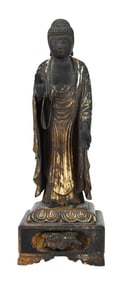 Antique Japanese Hand Carved Standing Buddha