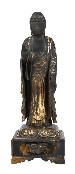 Antique Japanese Hand Carved Standing Buddha (1 of 8)