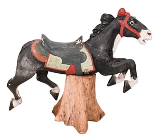 Antique Wooden Carousel Horse