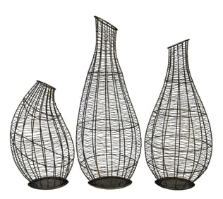 Trio of Wire Wrapped Vases