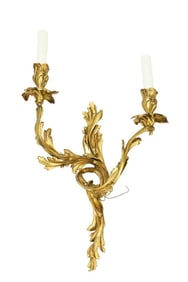 Antique French Empire Bronze Acanthus Leaf Sconce