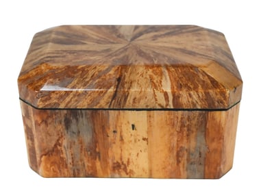 Jean-Michel Frank Style Straw Marquetry Table Box