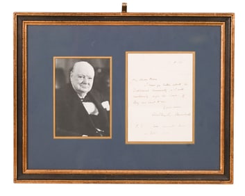 Winston Churchill Signed Framed Letter to Max