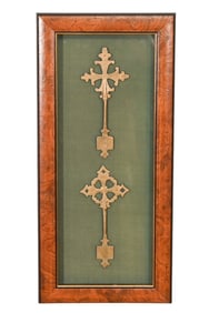 2 Framed Ethiopian Coptic Orthodox Hand Crosses