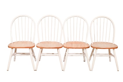 4 Bowery Hill Farmhouse Wood Dining Side Chairs
