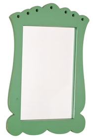 Jade Green Farm House Style Carved Wall Mirror