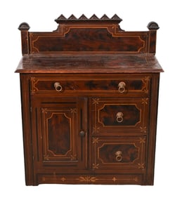 Antique Sheraton Revival Sideboard Cabinet