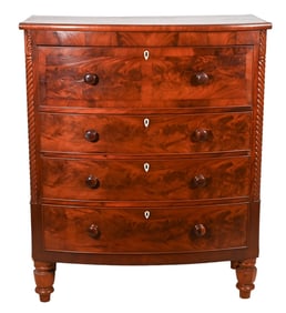 English Carved Flamed Mahogany Dresser