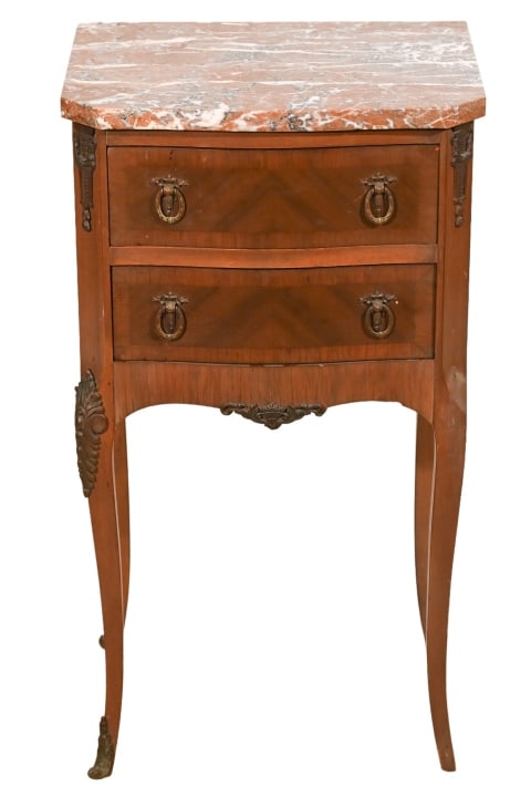 French Louis XV Carved Marble Top Side Table (1 of 13)