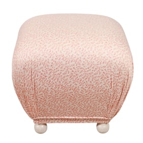 Mid Century Upholstered Ottoman Pouf Footstool