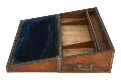 Antique Cedar Campaign Chest w Brass Banding