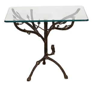 Diego Giacometti Style Iron Side Table