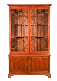 George III Style Elmwood and Fruitwood Bookcase