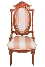 Antique Victorian Carved Upholstered Chair