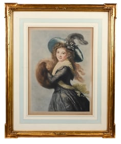Arthur B. Brooks Signed Lithograph Young Woman