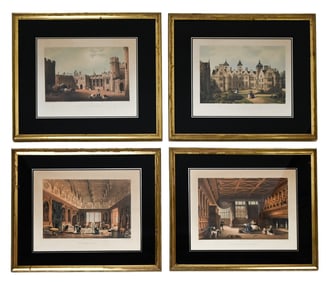 Collection 4 Hanhart Antique English Lithographs