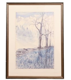 Susan Hecht Singed Watercolor Painting Landscape