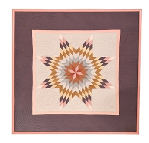 Framed Quilted Cotton Panel Star Pattern