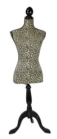 Mannequin Leopard Print Dress Form w Carved Stand