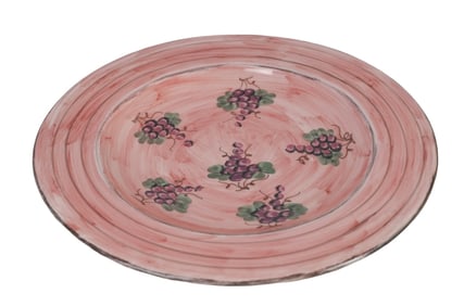 Italian Hand Painted Serving Platter Grape Motif