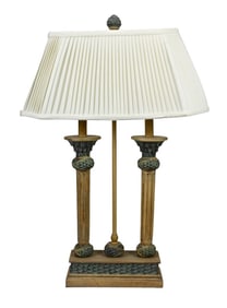 Neo Classical Style Double Column Lamp w Shade