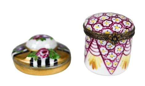 2 Limoges France Hand Painted Porcelain Trinkets