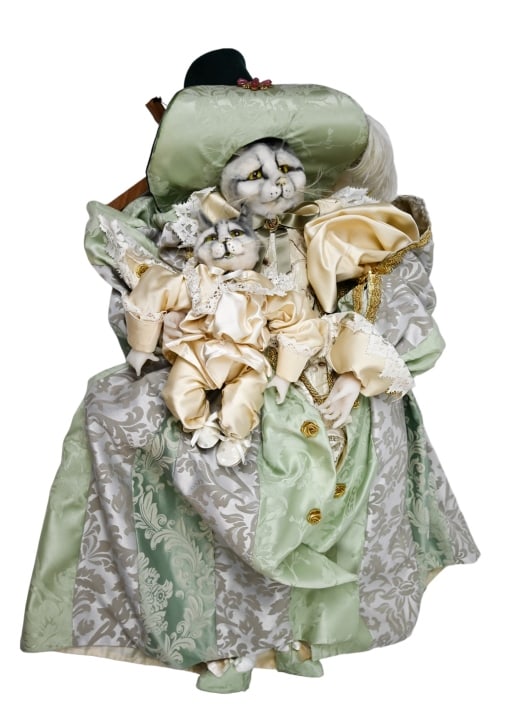 Wayne Kleski Style Victorian Cat Marionette Doll (1 of 9)