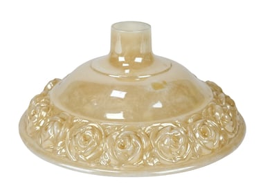 Antique Pressed Opalescent Glass Torchiere Shade