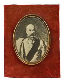 Antique Photo Emperor Franz Joseph Velvet Mounted