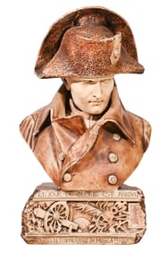 Vintage Napoleon Painted Bisque Bust