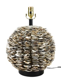 Oyster Shell & Cement Sphere Lamp Base