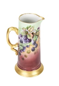 Limoges France Hand Painted Tankard Pitcher