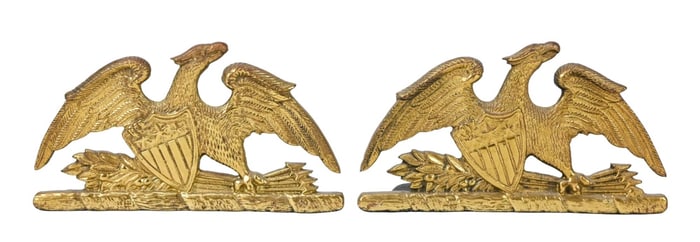 Vintage Spread Eagle American Flag Bookends