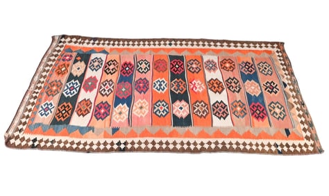 Vintage Oriental Kilim Hand Woven Carpet