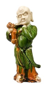 Chinese Stoneware Salt Glazed 17" Statue