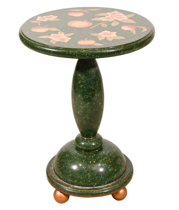 Decorative Hand Carved Painted Round Side Table (1 of 7)