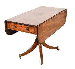 Vintage Drop Leaf Table on Casters with Drawer