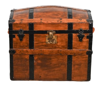 Antique Dome Top Steamer Trunk