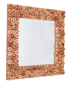 Modern Wooden Mosaic Wall Mirror