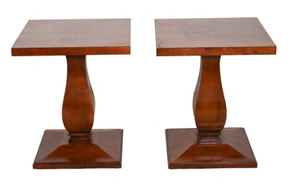 Pair Empire Style Hand Carved Side Tables