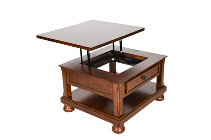 Saddle Brook Carved Coffee Table with Lift Top