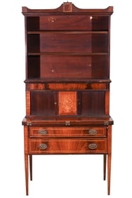 Antique Hepplewhite Style Secretary w Marquetry