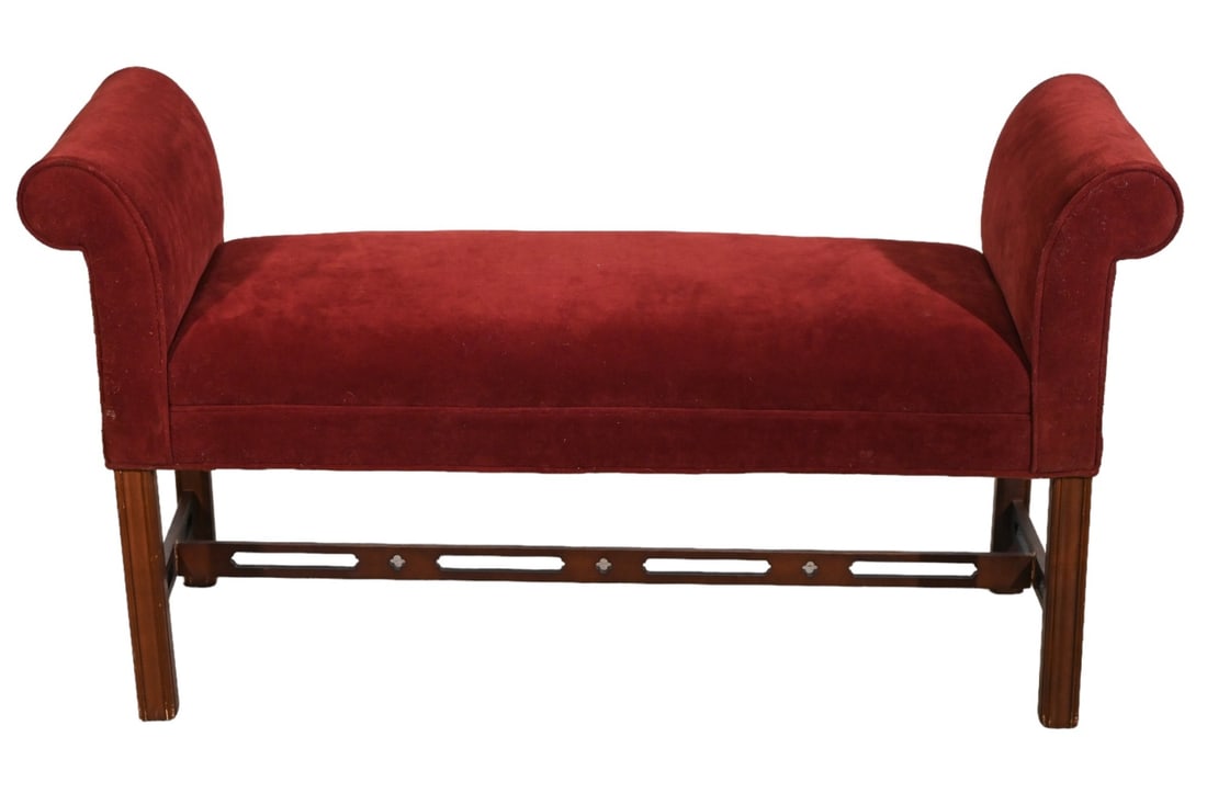 Ethan Allen Hand Carved Custom Upholstered Bench (1 of 12)