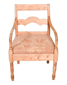 Antique Hand Carved Pine Arm Chair