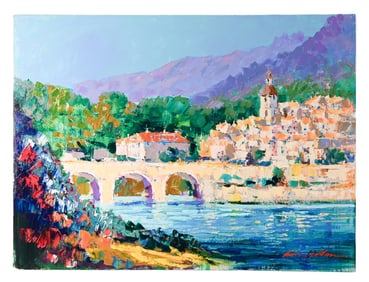 Kerry Hallam Signed Painting Titled Ver Le Port