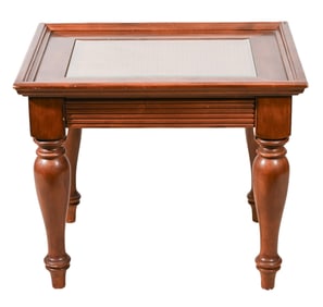 Ethan Allen Wood and Cane Classics Side Table