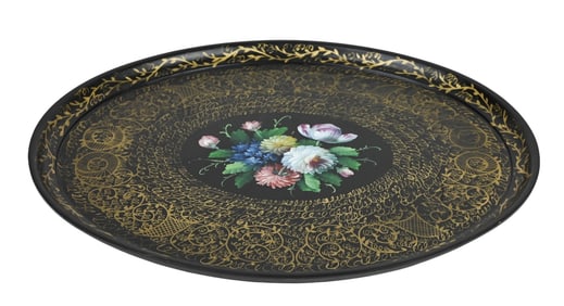 Victoria & Albert Company Hand Painted Carved Tray