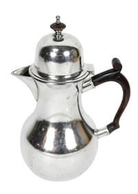 John Somers Pewter Coffee Pot Carved Handle Finial